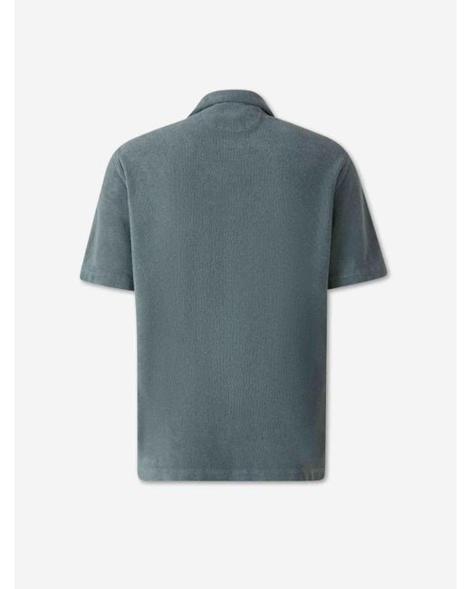 Fedeli Blue Cotton Terry Shirt for men