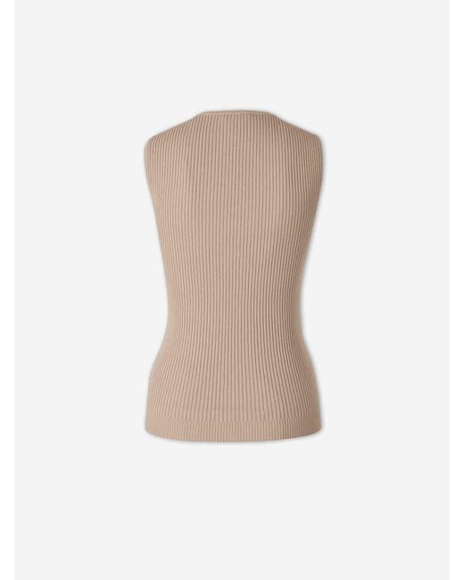 Peserico White Ribbed Top