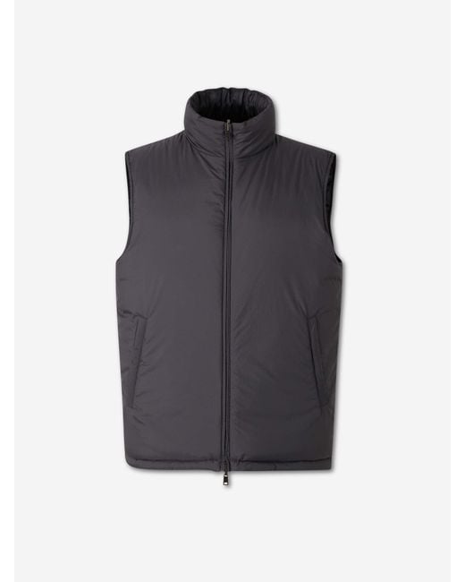 Herno Black Polyamide Down Vest for men