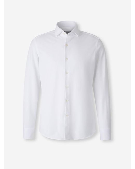 Camicia Semplice Cotone di Santa Eulalia in White da Uomo