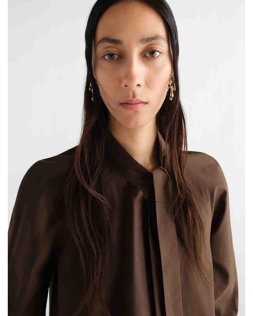 Lemaire Brown Silk Ascot Blouse