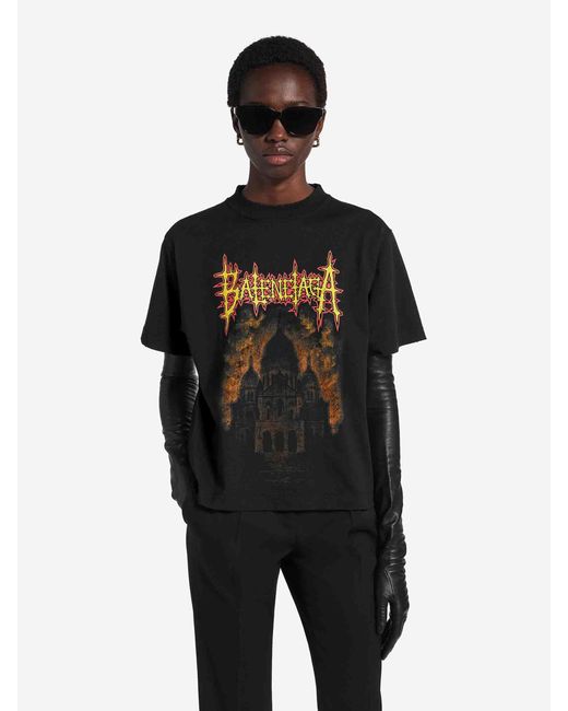Balenciaga Black Sacré Cœur T-Shirt