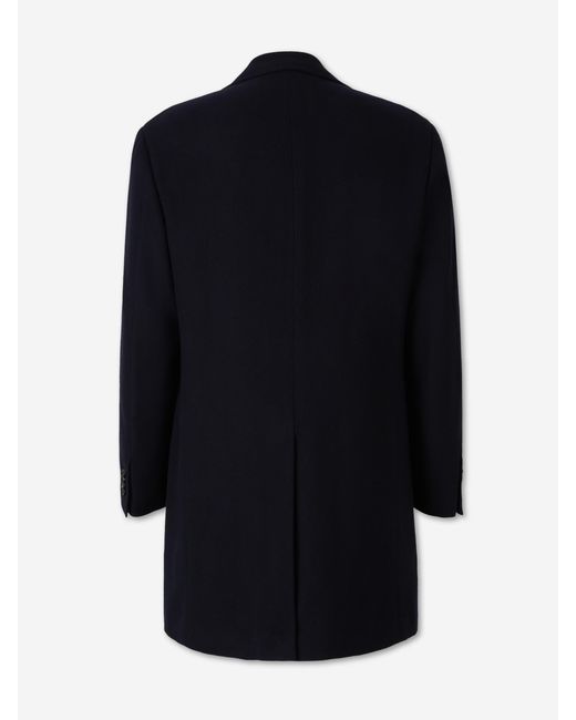 Canali Blue Long Wool Coat for men