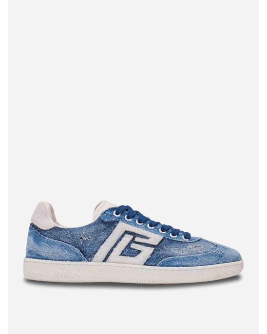 Balmain Blue Sneakers With Logo for men