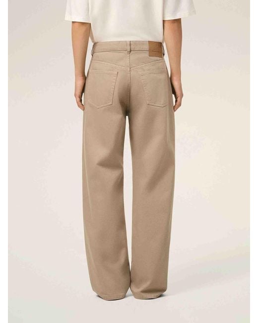 AMI Natural Wide Leg Cotton Jeans for men