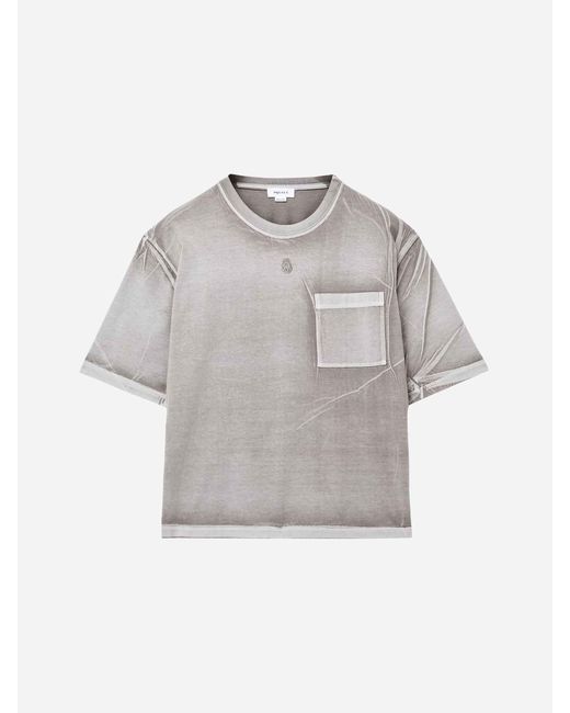 Alexander McQueen T-Shirt Mit Gefärbten Taschen in Gray für Herren