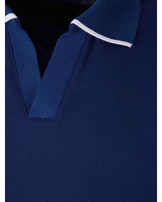 Santa Eulalia Blue Cotton Polo Shirt for men