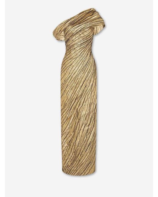 Marmar Halim Metallic Asymmetrical Maxi Dress