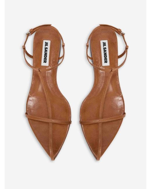Jil Sander Brown Cage Flat Sandals