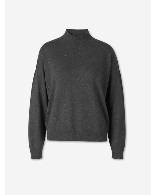 Peserico Black Lurex Turtleneck Sweater