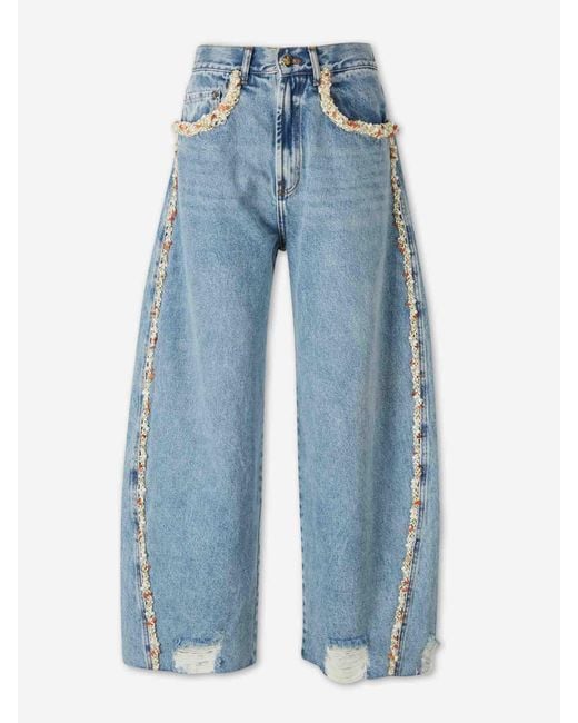 PATBO Blue Camila Coelho Wide Leg Jeans