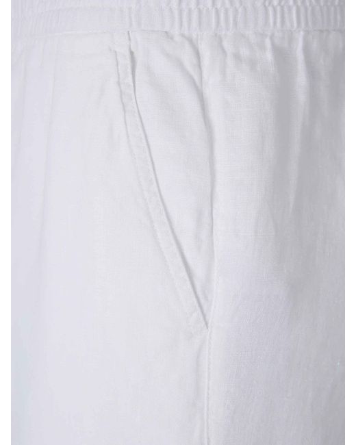 Santa Eulalia White Straight Linen Trousers for men