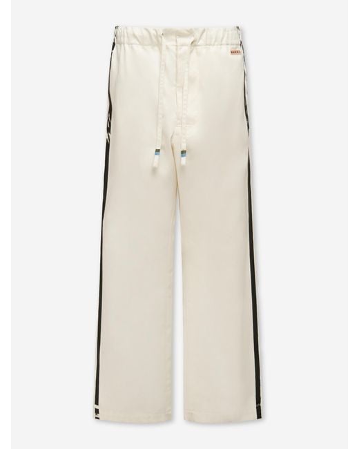 Marni Natural Wide Leg Straight Trousers