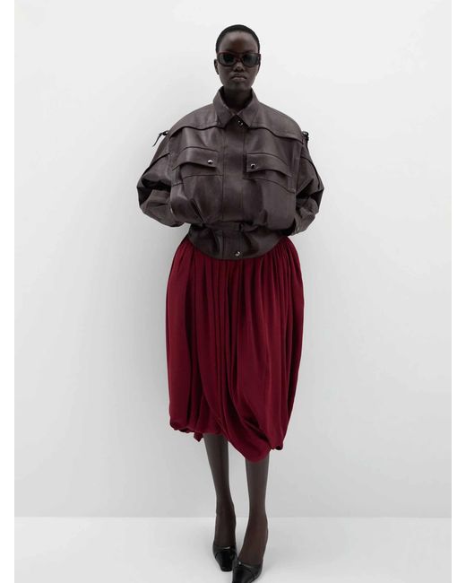 Magda Butrym Brown Oversized Leather Jacket
