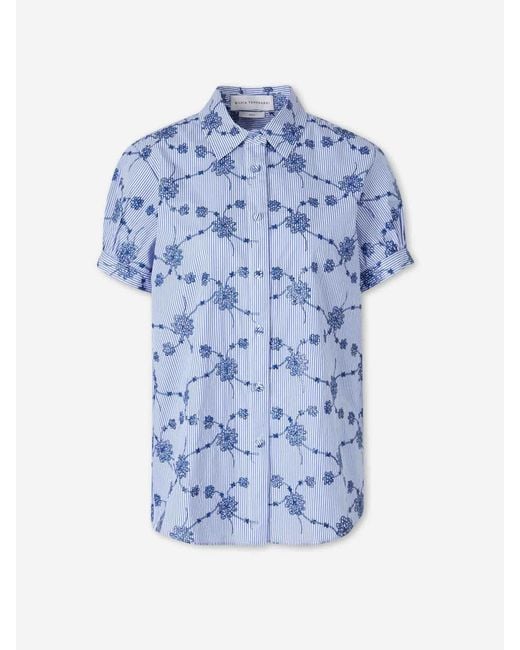 Silvia Tcherassi Blue Ileana Blouse