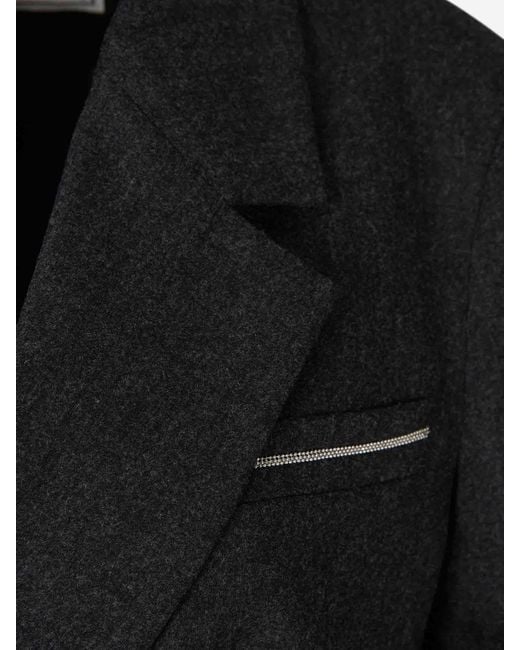 Peserico Black Straight Blazer With Tie