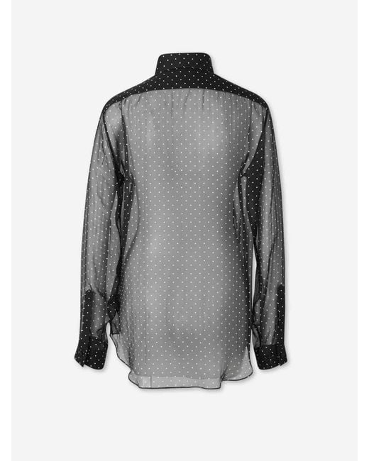 Tom Ford Black Semi-Transparent Blouse