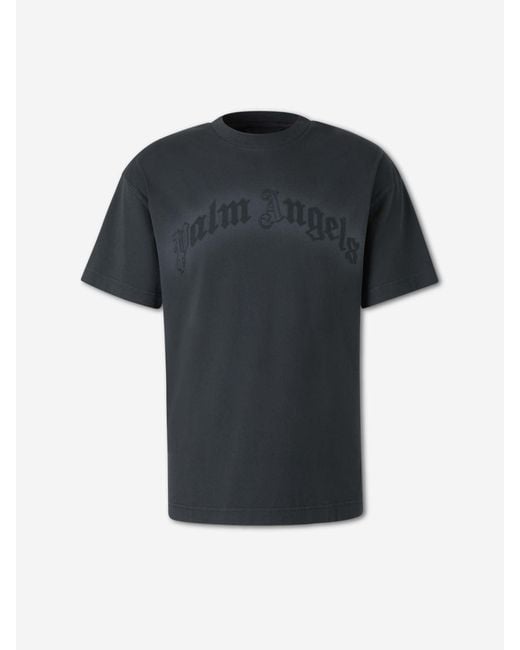 Palm Angels Black Short Sleeve Logo T-Shirt for men