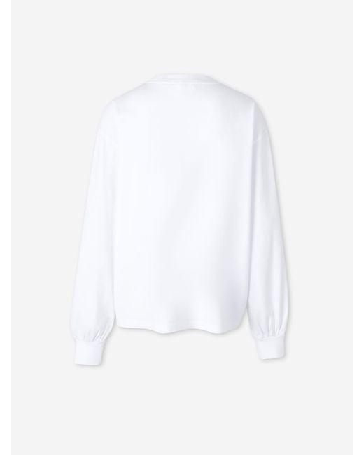 Ganni White Strawberry Long Sleeve T-Shirt