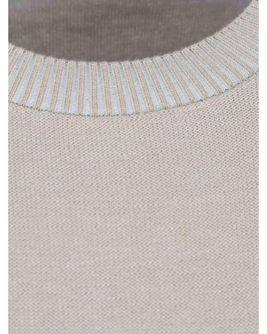 Santa Eulalia White Fine Knit Sweater for men