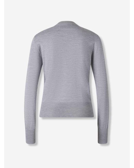 AMI Blue High Neck Sweater