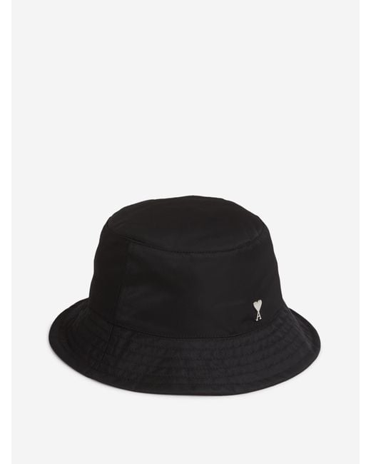 AMI Black "Ami De Coeur" Stud Bucket Hat for men