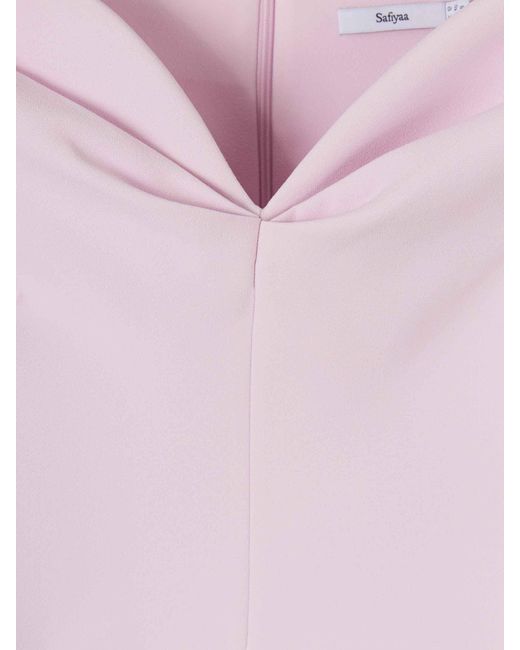 Safiyaa Pink Maxi Pleated Dress