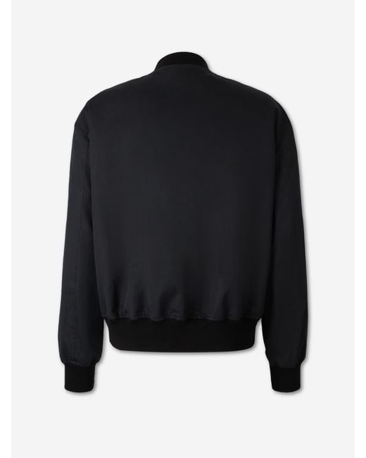 Jil Sander Blue Cotton Bomber Jacket for men