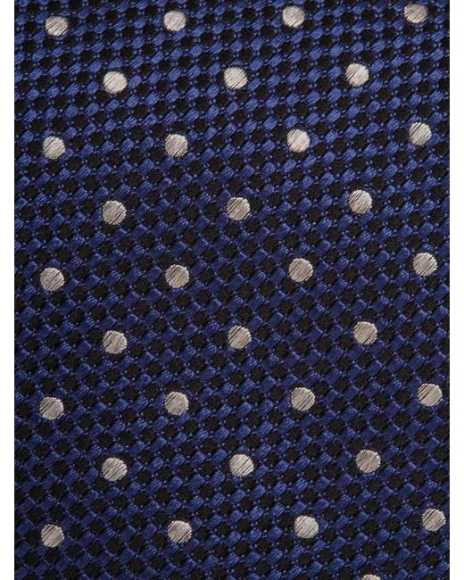 Tom Ford Blue Silk Polka Dot Tie for men