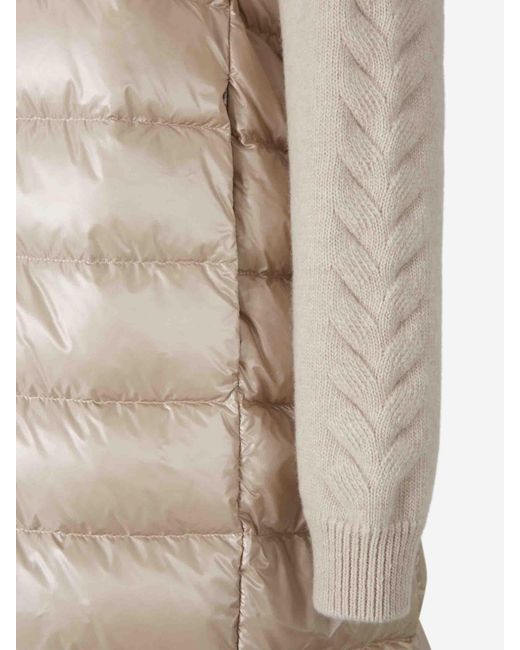 Herno Natural Down Jacket With Knit Sleeves