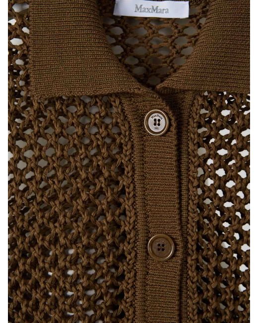 Max Mara Brown Openwork Cardigan