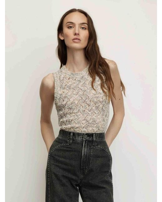 Veronica Beard White Knit Tank Top
