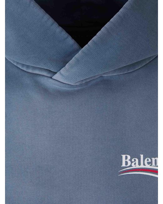 Sudadera Capucha Algodón Balenciaga de hombre de color Blue