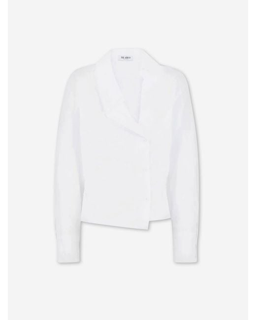 The Attico White Plain Asymmetrical Shirt