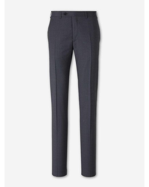 Canali Blue Straight Wool Suit for men