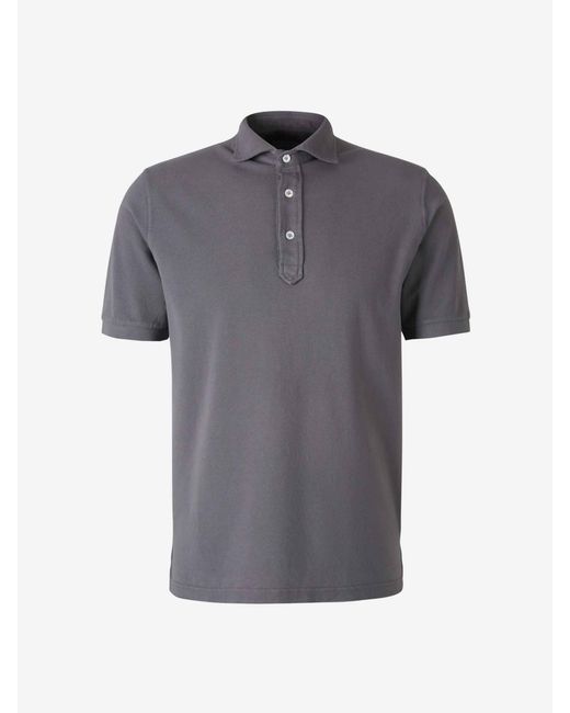 Santa Eulalia Gray Plain Cotton Polo for men