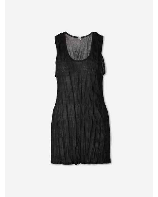 Totême Black Wrinkled Knit T-Shirt