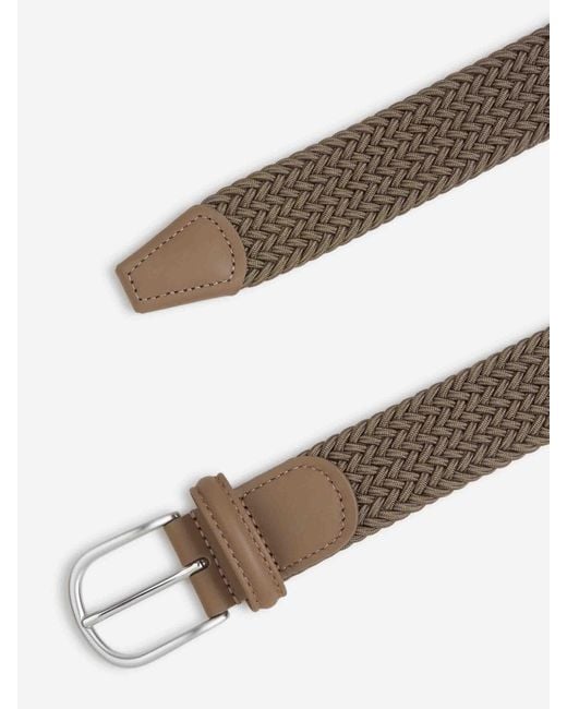 Santa Eulalia Brown Braided Belt for men