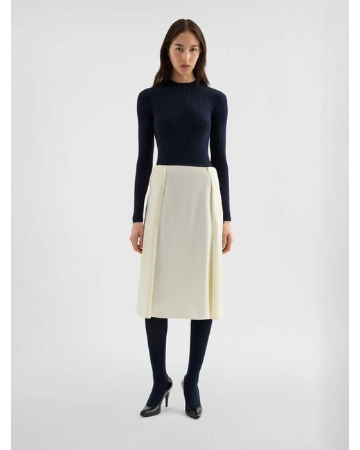 Jil Sander Natural Reverse Pleated Skirt