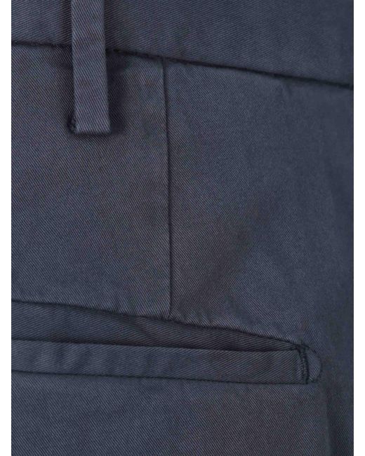 Incotex Blue Cotton Chino Trousers for men