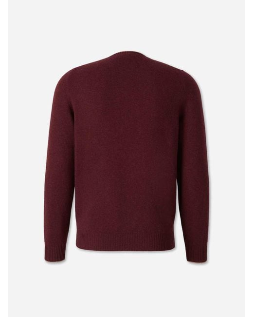 Santa Eulalia Red Cashmere Crew Neck Sweater for men