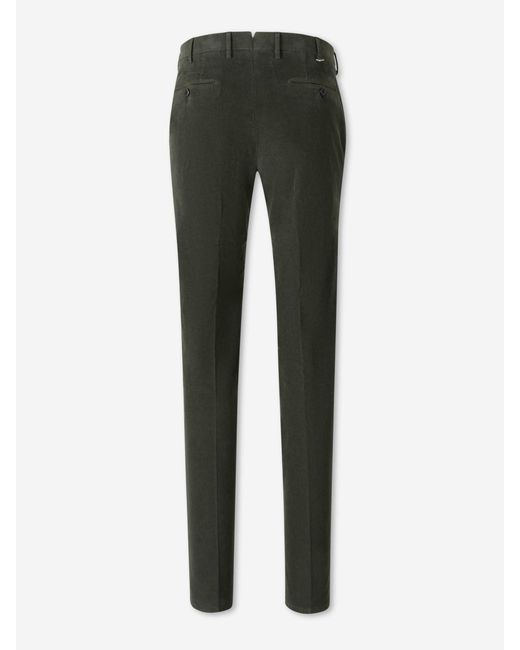 PT Torino Gray Corduroy Straight Trousers for men