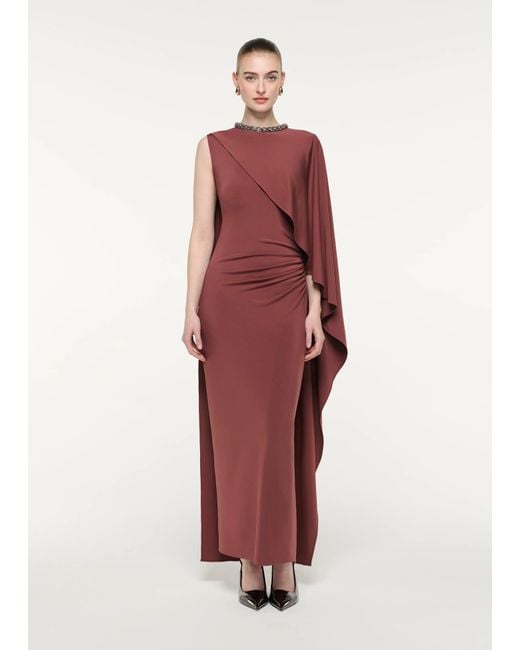 Roland Mouret Red Asymmetrical Draped Dress
