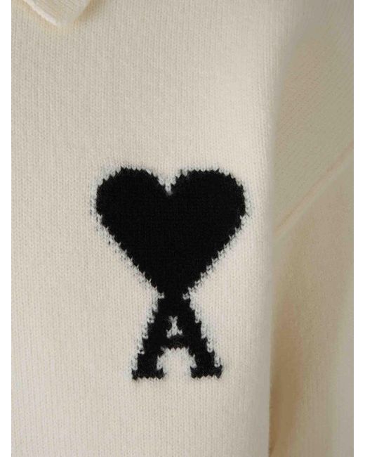 AMI Polo-Pullover in White für Herren