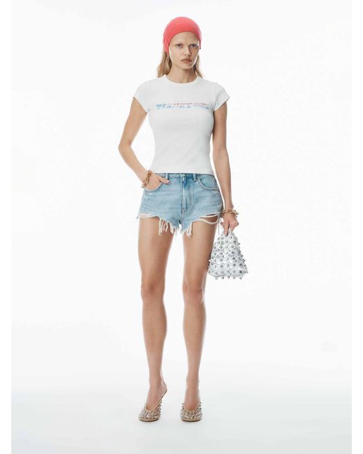 Camiseta Algodón Logotipo Alexander Wang de color White