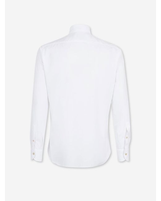 Luigi Borrelli Napoli White Long Sleeve Shirt for men