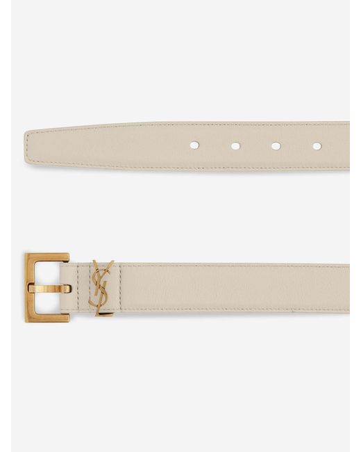 Saint Laurent Natural Fine Cassandre Belt