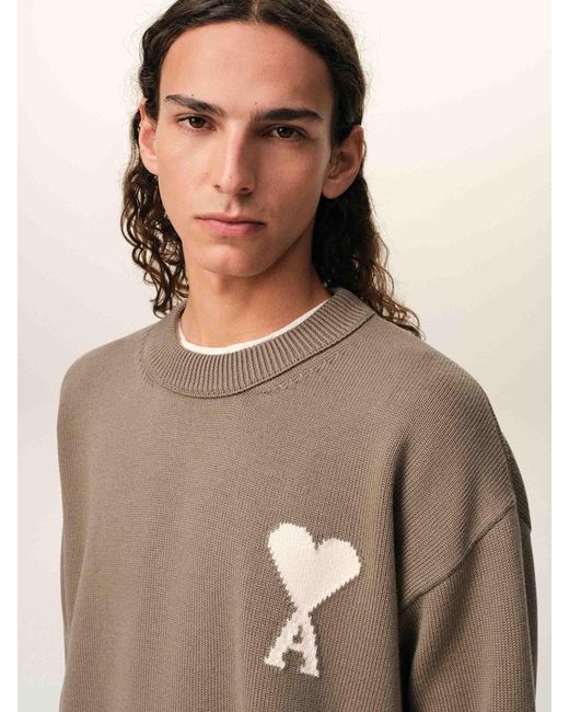 AMI Natural Crew Neck Sweater for men
