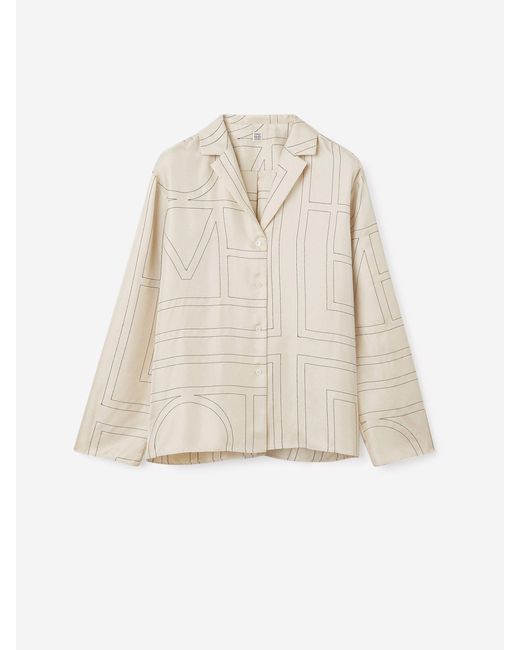 Totême  Natural Monogram Silk Blouse