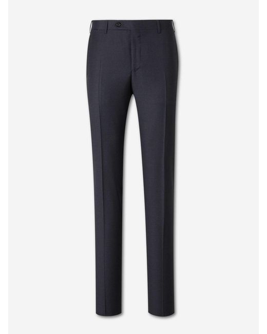 Canali Blue Straight Wool Suit for men